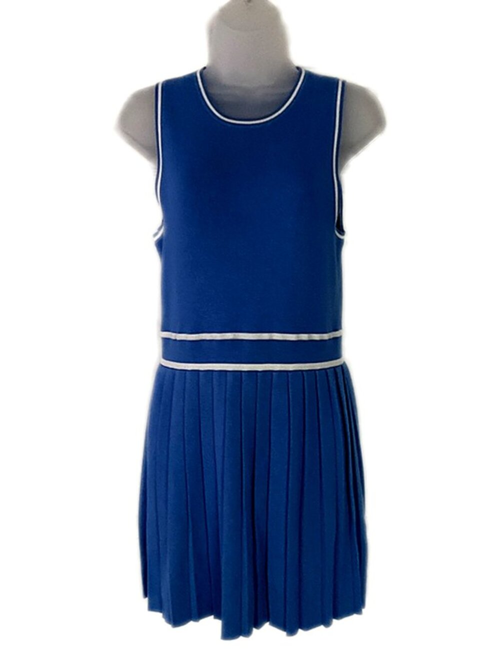 Abercrombie & Fitch Sleeveless Royal Blue Dress with White Trim